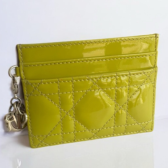 DIOR Lime Green card holder - Picture 2 of 4
